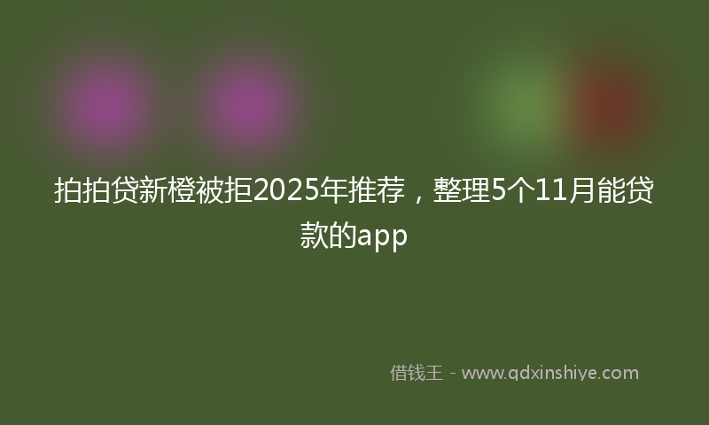 拍拍贷新橙被拒2025年推荐，整理5个11月能贷款的app