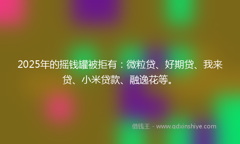 2025年的摇钱罐被拒有：微粒贷、好期贷、我来贷、小米贷款、融逸花等。