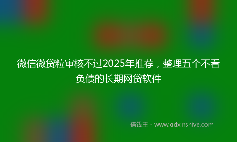 微信微贷粒审核不过2025年推荐，整理五个不看负债的长期网贷软件