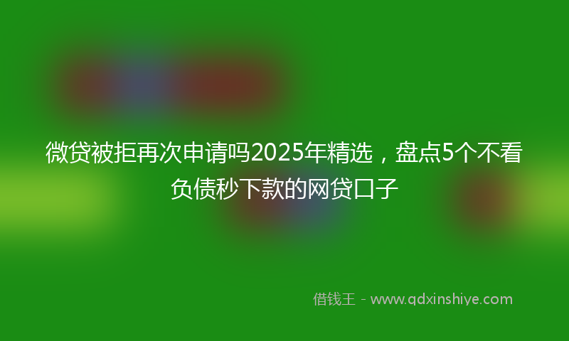 微贷被拒再次申请吗2025年精选，盘点5个不看负债秒下款的网贷口子