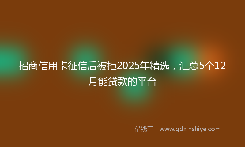 招商信用卡征信后被拒2025年精选，汇总5个12月能贷款的平台