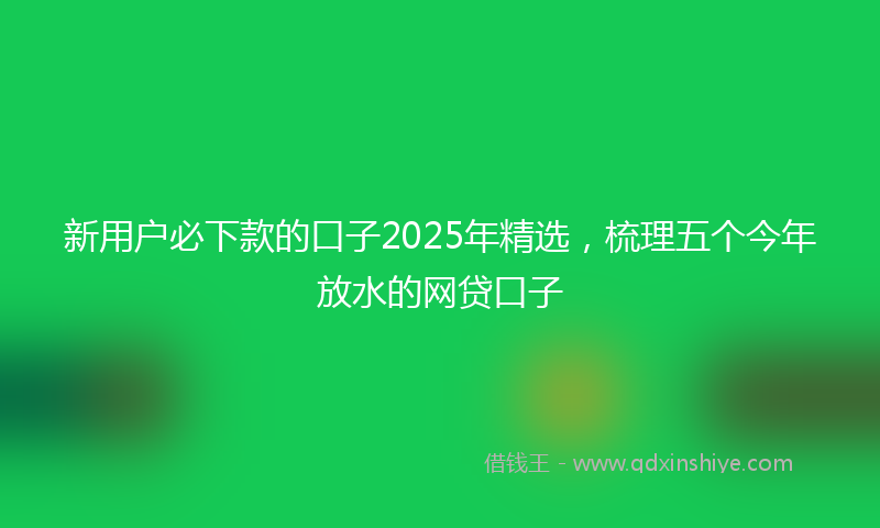 新用户必下款的口子2025年精选，梳理五个今年放水的网贷口子