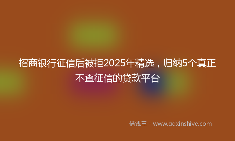 招商银行征信后被拒2025年精选，归纳5个真正不查征信的贷款平台