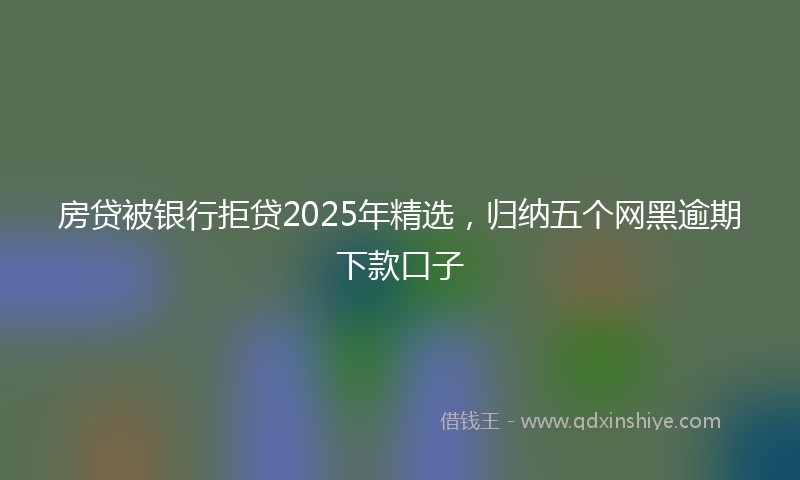 房贷被银行拒贷2025年精选，归纳五个网黑逾期下款口子