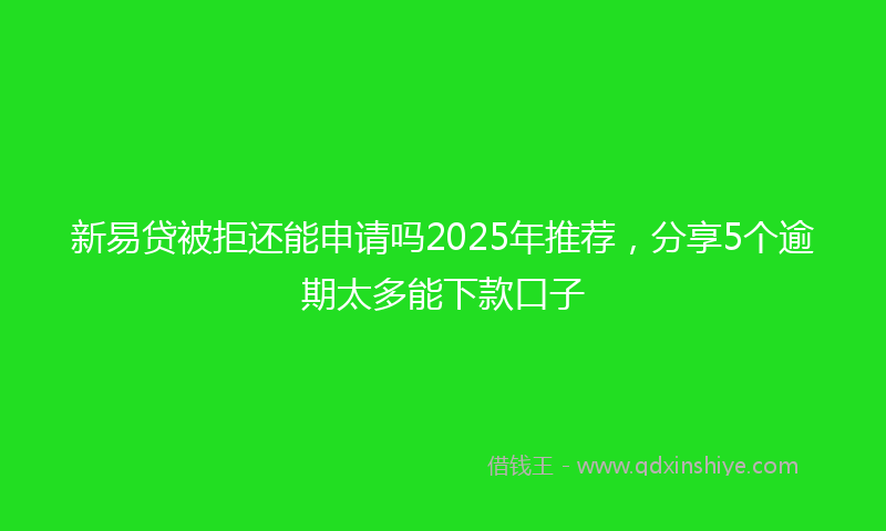 新易贷被拒还能申请吗2025年推荐，分享5个逾期太多能下款口子
