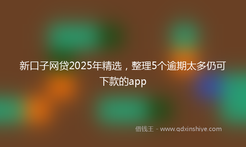 新口子网贷2025年精选，整理5个逾期太多仍可下款的app