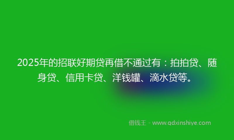 2025年的招联好期贷再借不通过有：拍拍贷、随身贷、信用卡贷、洋钱罐、滴水贷等。