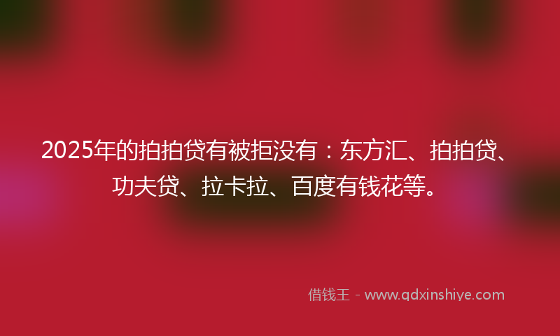 2025年的拍拍贷有被拒没有：东方汇、拍拍贷、功夫贷、拉卡拉、百度有钱花等。