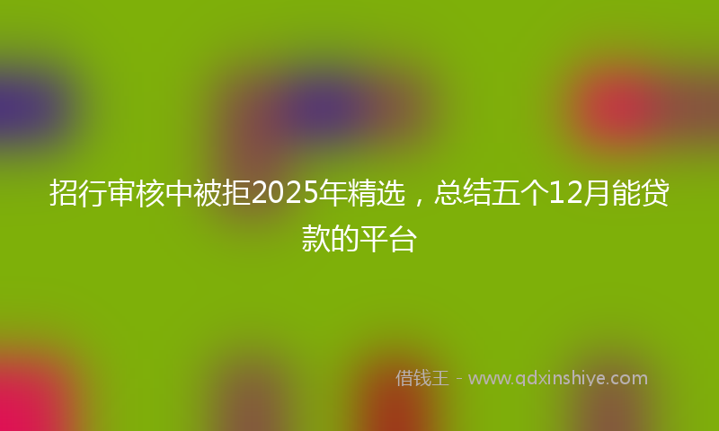 招行审核中被拒2025年精选，总结五个12月能贷款的平台