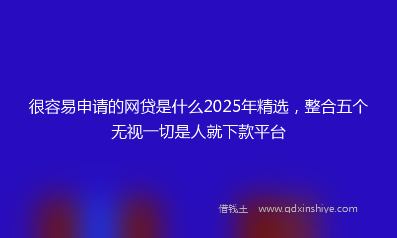 很容易申请的网贷是什么2025年精选，整合五个无视一切是人就下款平台