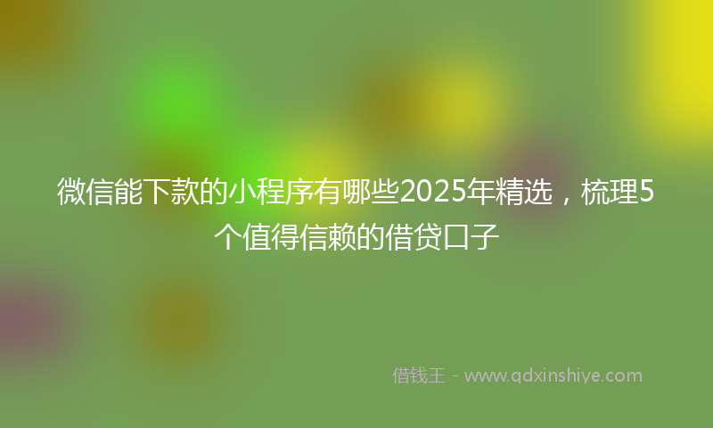 微信能下款的小程序有哪些2025年精选，梳理5个值得信赖的借贷口子