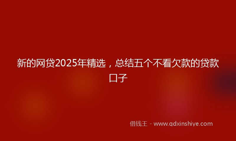 新的网贷2025年精选，总结五个不看欠款的贷款口子