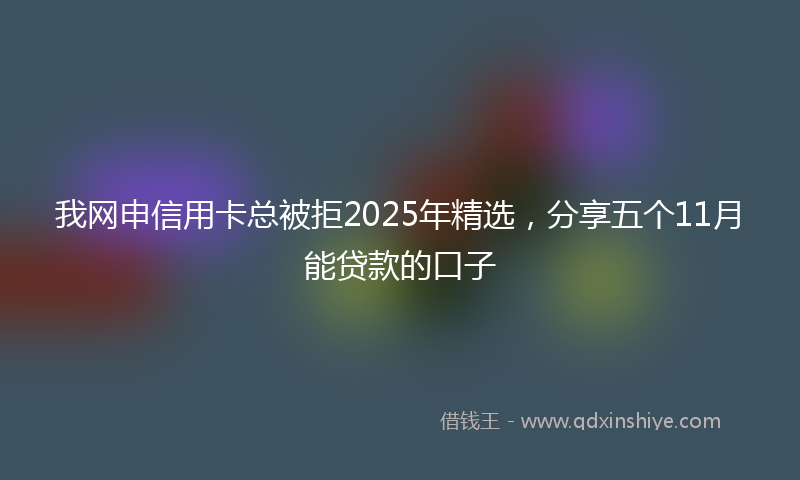 我网申信用卡总被拒2025年精选，分享五个11月能贷款的口子