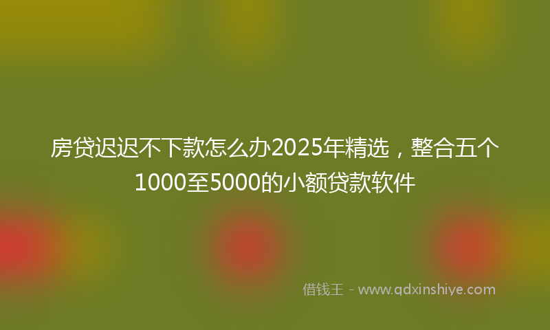 房贷迟迟不下款怎么办2025年精选，整合五个1000至5000的小额贷款软件