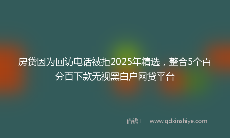 房贷因为回访电话被拒2025年精选，整合5个百分百下款无视黑白户网贷平台