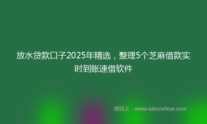 放水贷款口子2025年精选，整理5个芝麻借款实时到账速借软件
