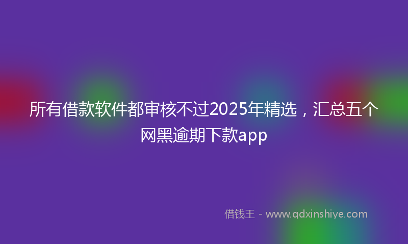 所有借款软件都审核不过2025年精选，汇总五个网黑逾期下款app