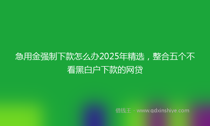 急用金强制下款怎么办2025年精选，整合五个不看黑白户下款的网贷