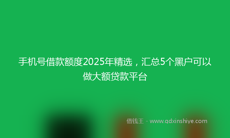 手机号借款额度2025年精选，汇总5个黑户可以做大额贷款平台