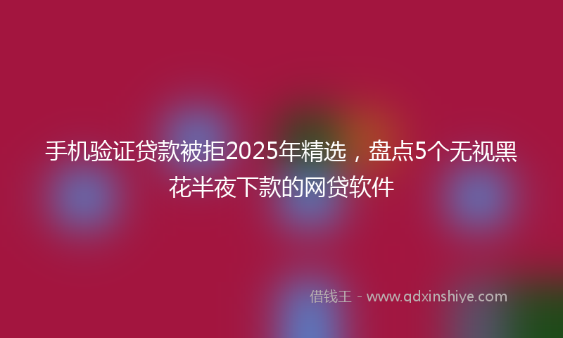 手机验证贷款被拒2025年精选，盘点5个无视黑花半夜下款的网贷软件