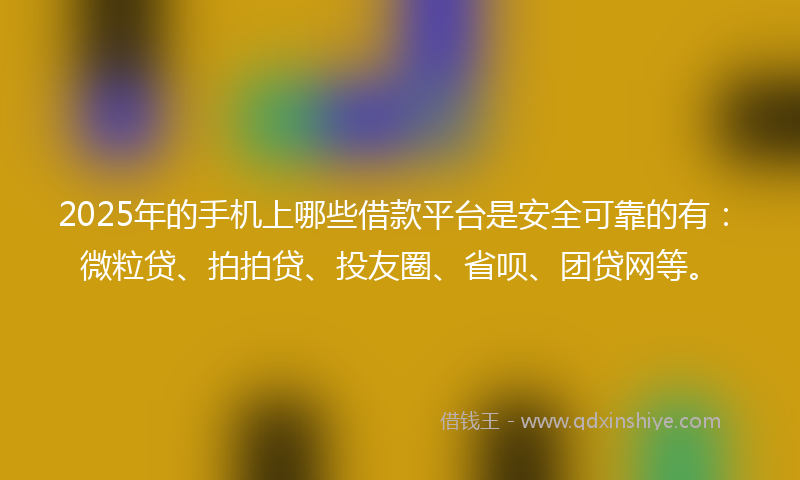 2025年的手机上哪些借款平台是安全可靠的有：微粒贷、拍拍贷、投友圈、省呗、团贷网等。