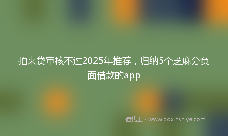 拍来贷审核不过2025年推荐，归纳5个芝麻分负面借款的app