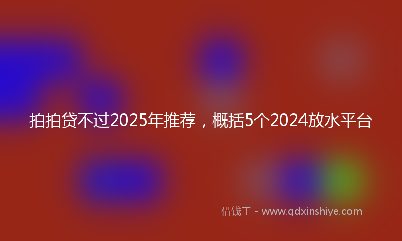 拍拍贷不过2025年推荐，概括5个2024放水平台