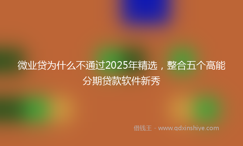 微业贷为什么不通过2025年精选，整合五个高能分期贷款软件新秀