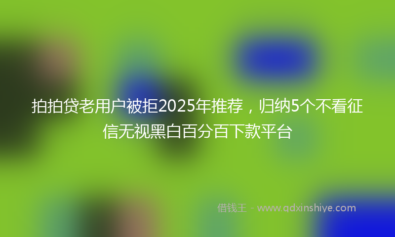 拍拍贷老用户被拒2025年推荐，归纳5个不看征信无视黑白百分百下款平台