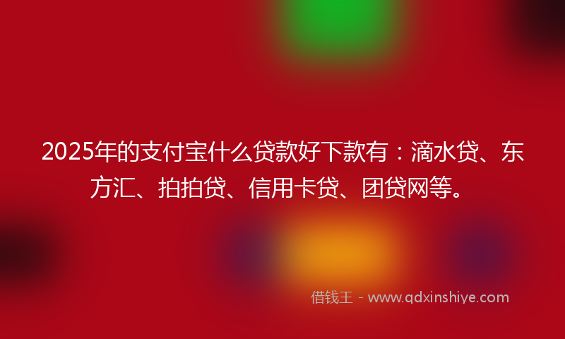 2025年的支付宝什么贷款好下款有：滴水贷、东方汇、拍拍贷、信用卡贷、团贷网等。