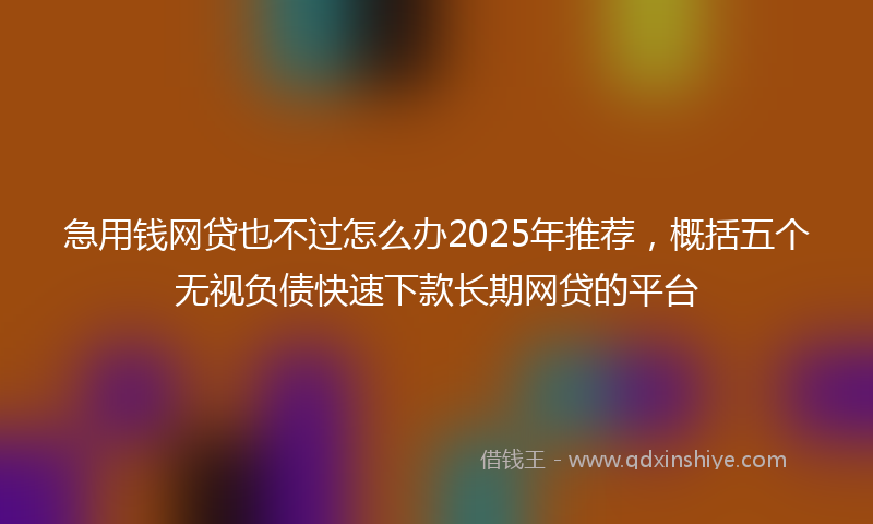 急用钱网贷也不过怎么办2025年推荐，概括五个无视负债快速下款长期网贷的平台