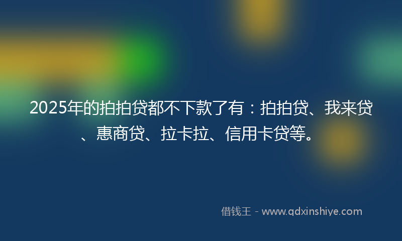 2025年的拍拍贷都不下款了有：拍拍贷、我来贷、惠商贷、拉卡拉、信用卡贷等。