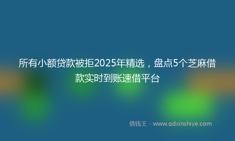 所有小额贷款被拒2025年精选，盘点5个芝麻借款实时到账速借平台