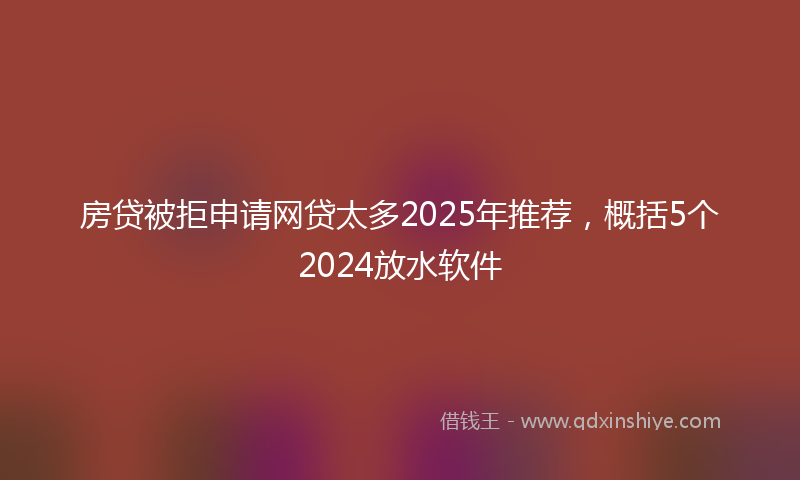 房贷被拒申请网贷太多2025年推荐，概括5个2024放水软件