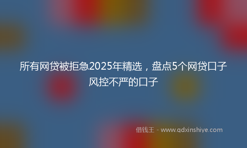 所有网贷被拒急2025年精选，盘点5个网贷口子风控不严的口子