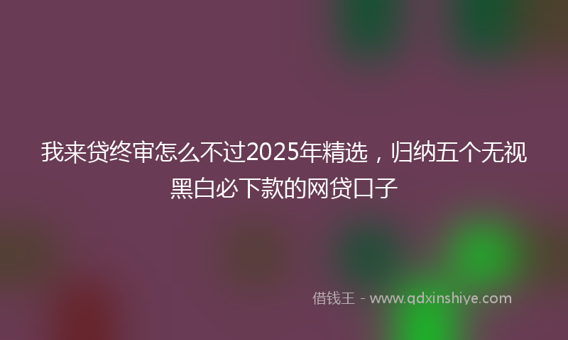 我来贷终审怎么不过2025年精选，归纳五个无视黑白必下款的网贷口子