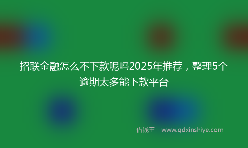 招联金融怎么不下款呢吗2025年推荐，整理5个逾期太多能下款平台