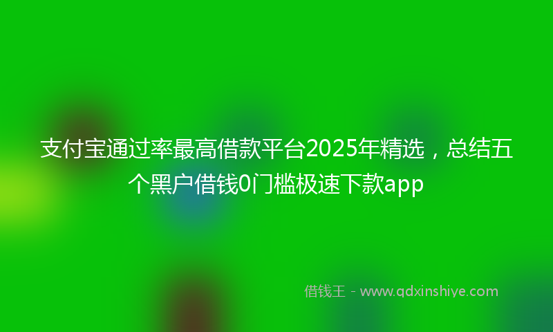 支付宝通过率最高借款平台2025年精选，总结五个黑户借钱0门槛极速下款app