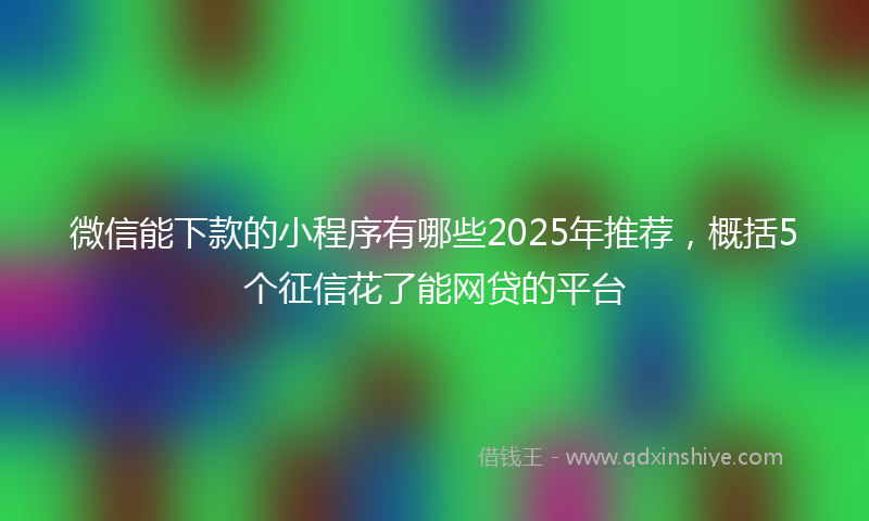 微信能下款的小程序有哪些2025年推荐，概括5个征信花了能网贷的平台