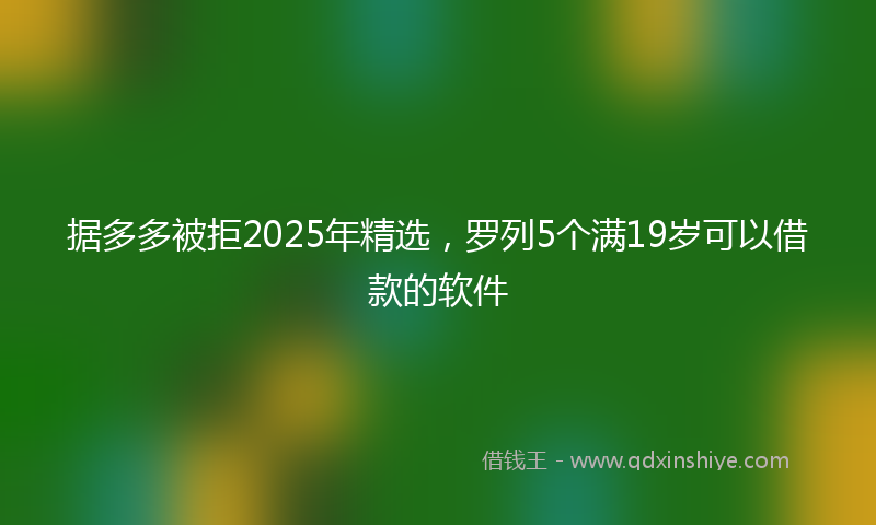 据多多被拒2025年精选，罗列5个满19岁可以借款的软件
