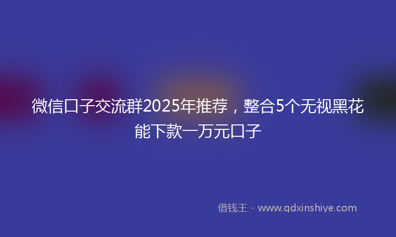 微信口子交流群2025年推荐，整合5个无视黑花能下款一万元口子