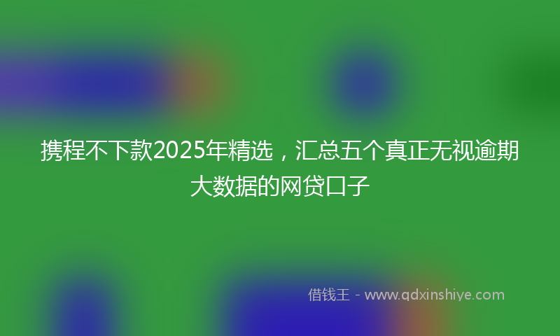 携程不下款2025年精选，汇总五个真正无视逾期大数据的网贷口子