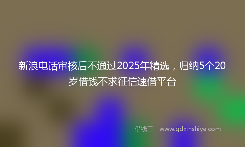 新浪电话审核后不通过2025年精选，归纳5个20岁借钱不求征信速借平台