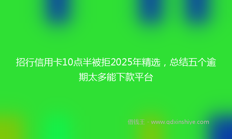 招行信用卡10点半被拒2025年精选，总结五个逾期太多能下款平台