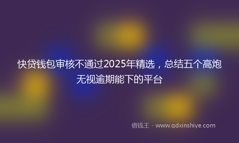 快贷钱包审核不通过2025年精选，总结五个高炮无视逾期能下的平台