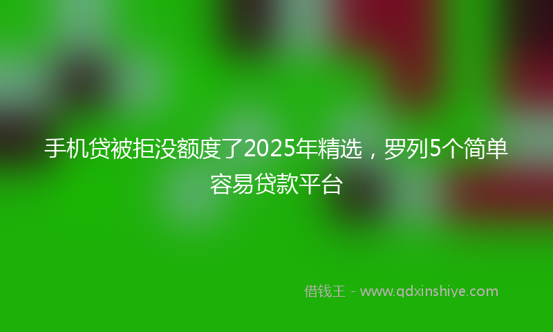 手机贷被拒没额度了2025年精选，罗列5个简单容易贷款平台