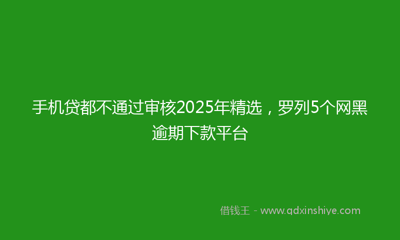 手机贷都不通过审核2025年精选，罗列5个网黑逾期下款平台