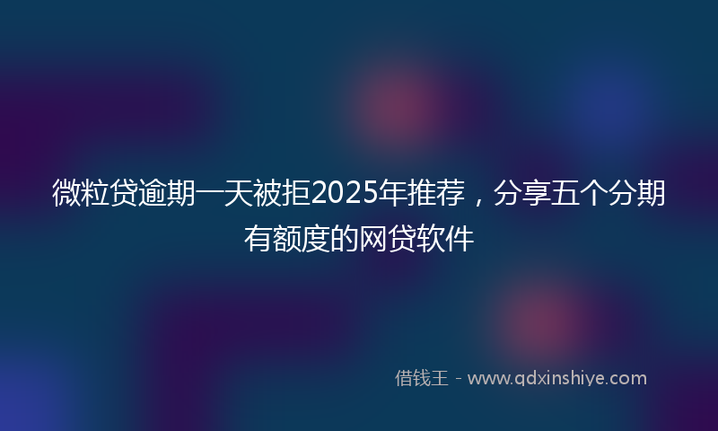 微粒贷逾期一天被拒2025年推荐，分享五个分期有额度的网贷软件
