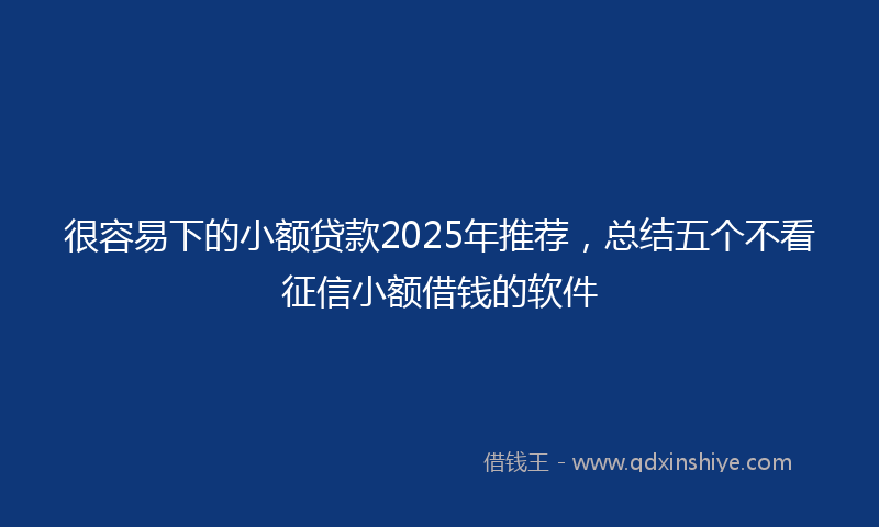 很容易下的小额贷款2025年推荐，总结五个不看征信小额借钱的软件