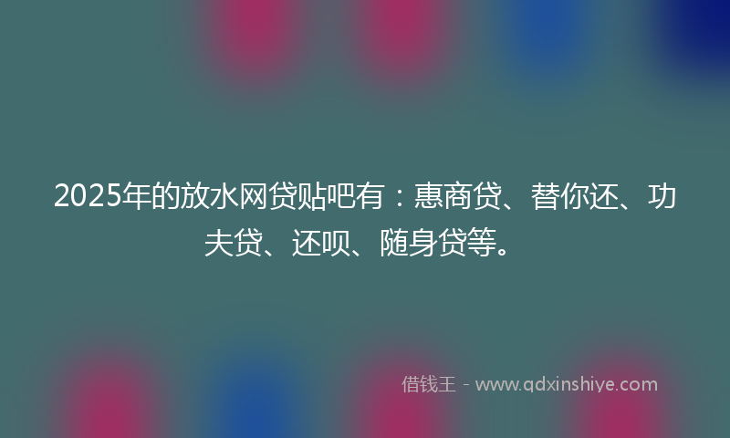 2025年的放水网贷贴吧有：惠商贷、替你还、功夫贷、还呗、随身贷等。